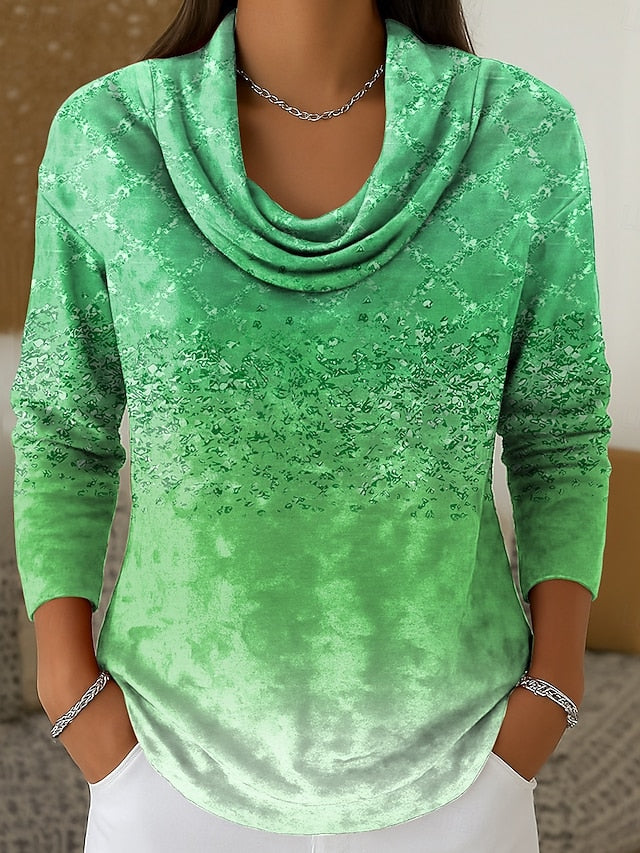 Women's Tunic Tee Print Tiered Ombre Graphic Geometric