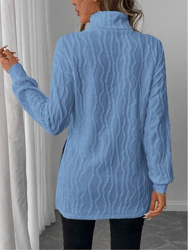 Women's Blouse Solid Color Stylish Casual Long Sleeve