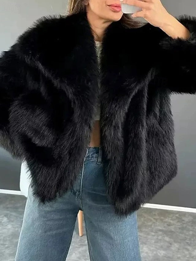 Coat Fur Comfortable Women's Warm Faux Leathers Furs