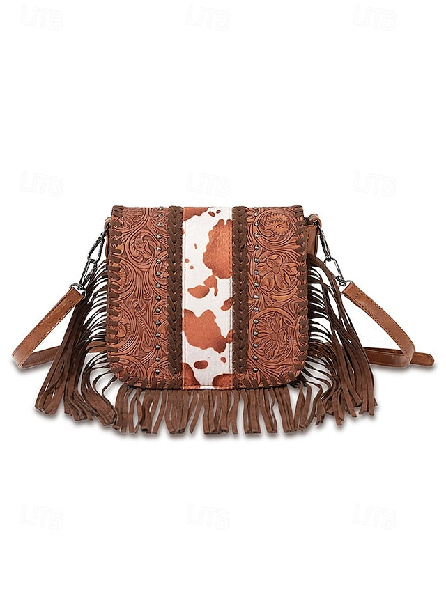 Kunstleder Damen Schultertasche mit mehreren Taschen - Umhängetasche