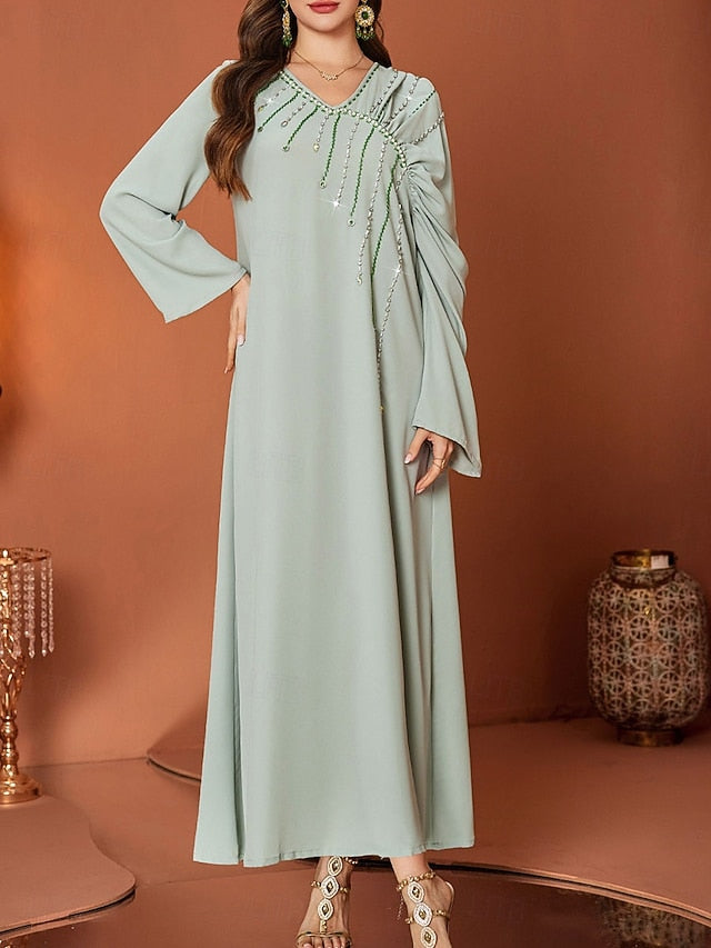 Mother V of A-Line Length Dress Elegant Bride Neck the Floor