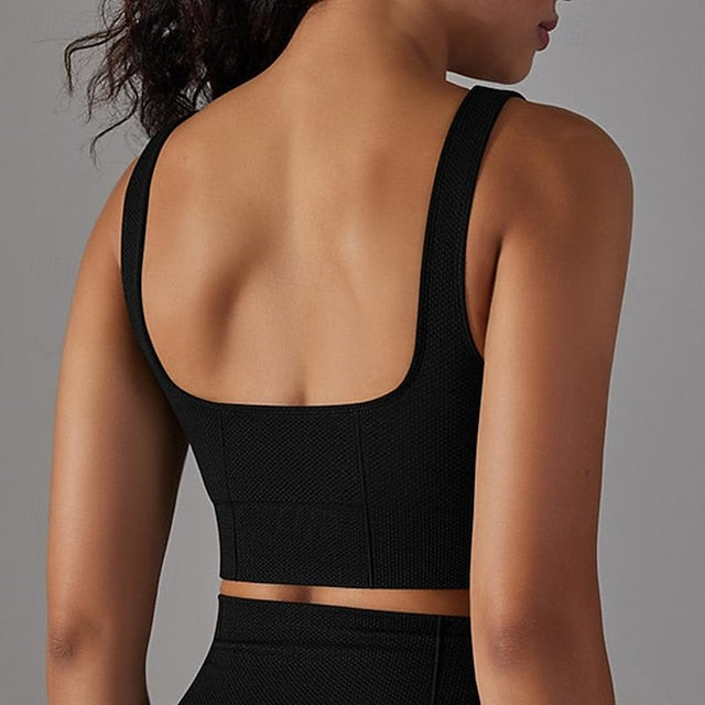 Women's Light Support Sports Bra Running Bra Open Back