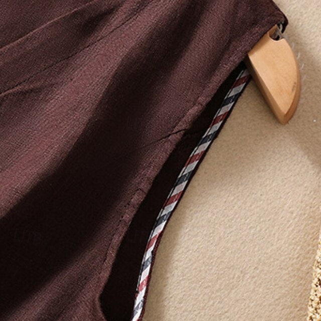 Women's Faux Cotton Linen Plain Modern Casual Sleeveless V