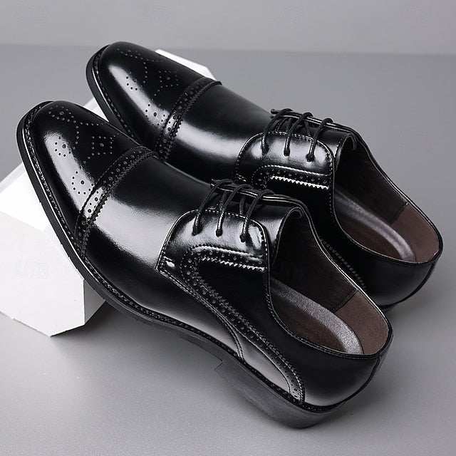 Black Men's Shoes and White Color-Blocked with