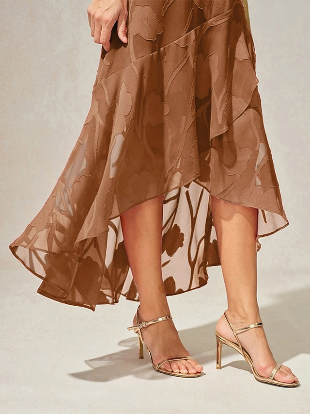 Women's Maxi Dress Chiffon Dress Elegant Floral Sleeveless