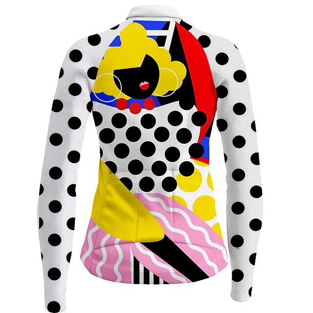 Women's Cycling Jersey Long Sleeve Bike Jersey Top with 3