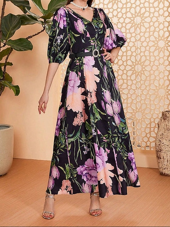 Neck A-Line Bride Dress the Elegant of Mother Floor V Length