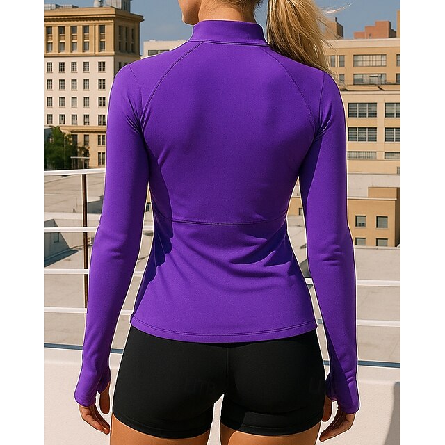 Women's Trackshirt Long Sleeve Shirts Quarter Zipper Long