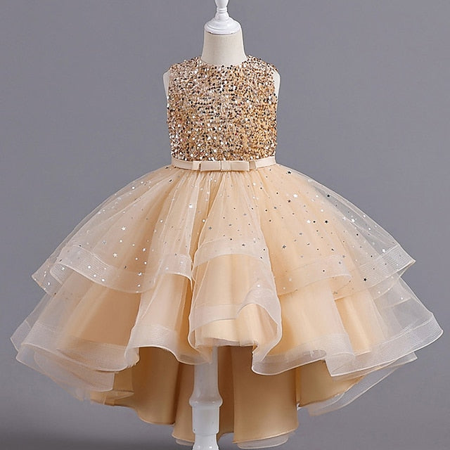 Kids Dress Girls' Solid Sleeveless Color Party