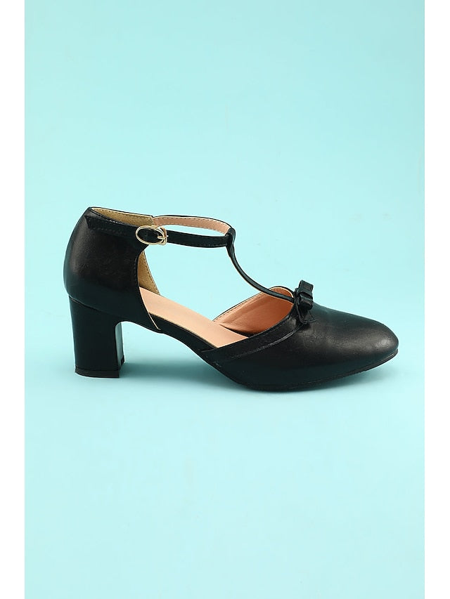 heels 20s T-strap Heels Roaring Shoes Vintage Retro 1950s Chunky