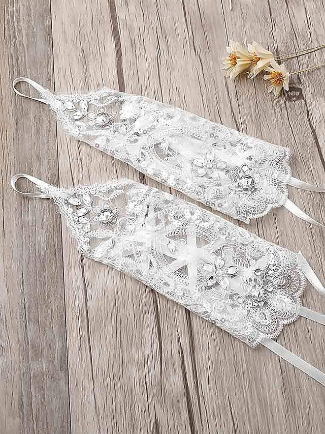 Lace Gloves – with Accessories Bridal Elegant Pearls Wedding