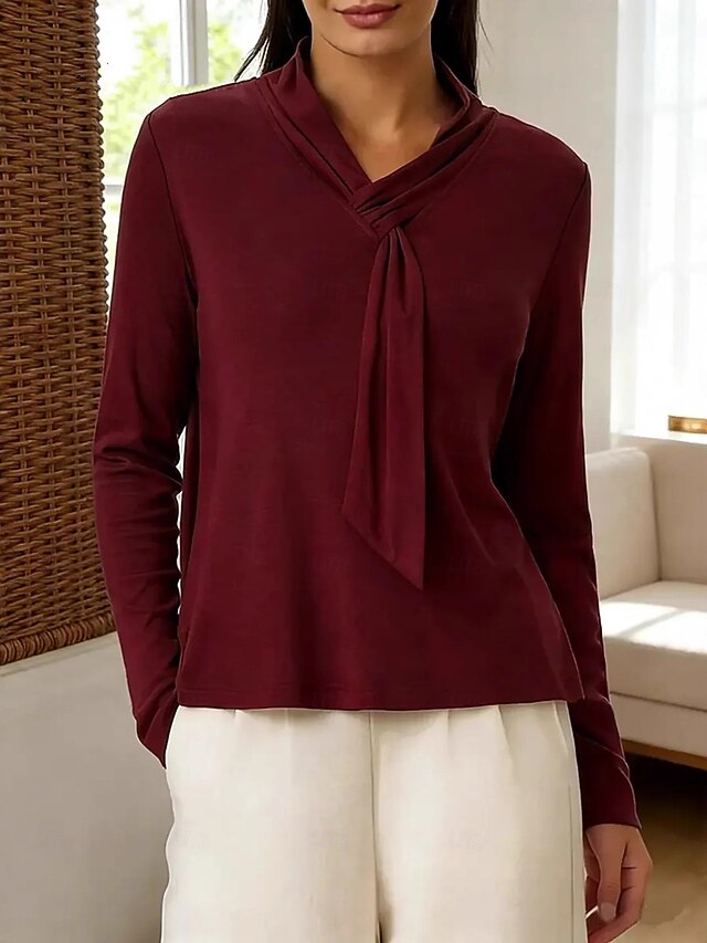 Women's Tunic T Shirt Solid Color Elegant Stylish Basic