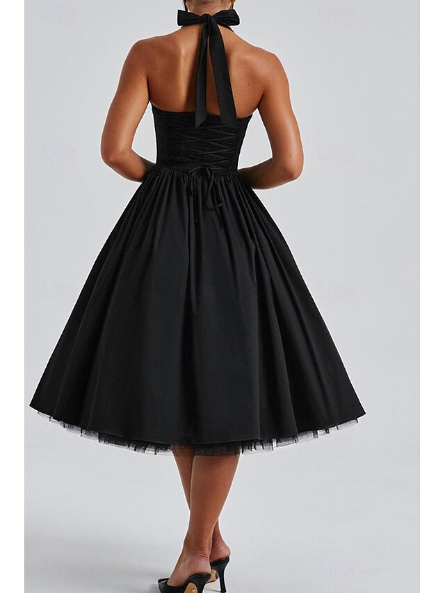 Women's Midi Dress White Dress Graduation Dress Fashion