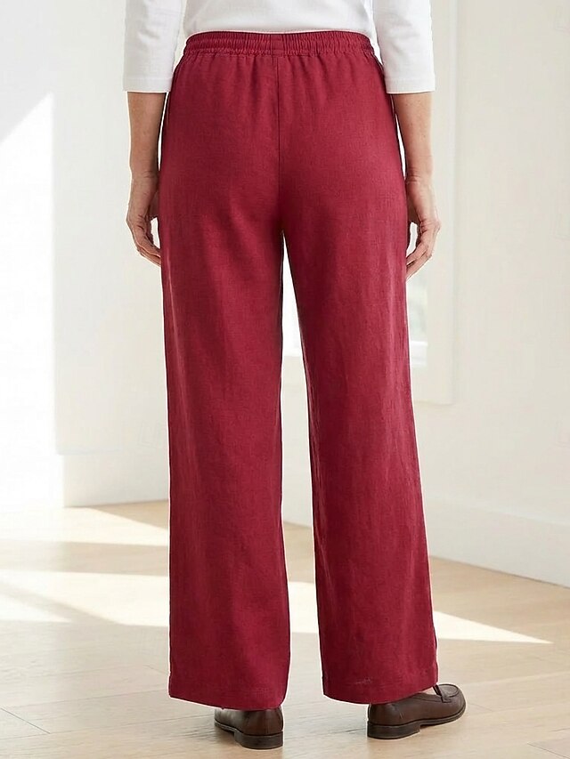 70% Linen Women's Linen Pants Culottes Wide Leg Wide Leg