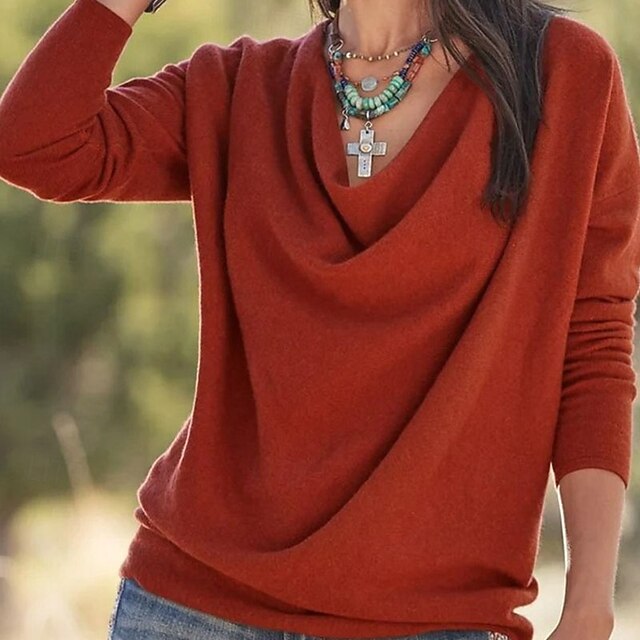 Women's Blouse Dressy Tops Ruched Patchwork Solid Color