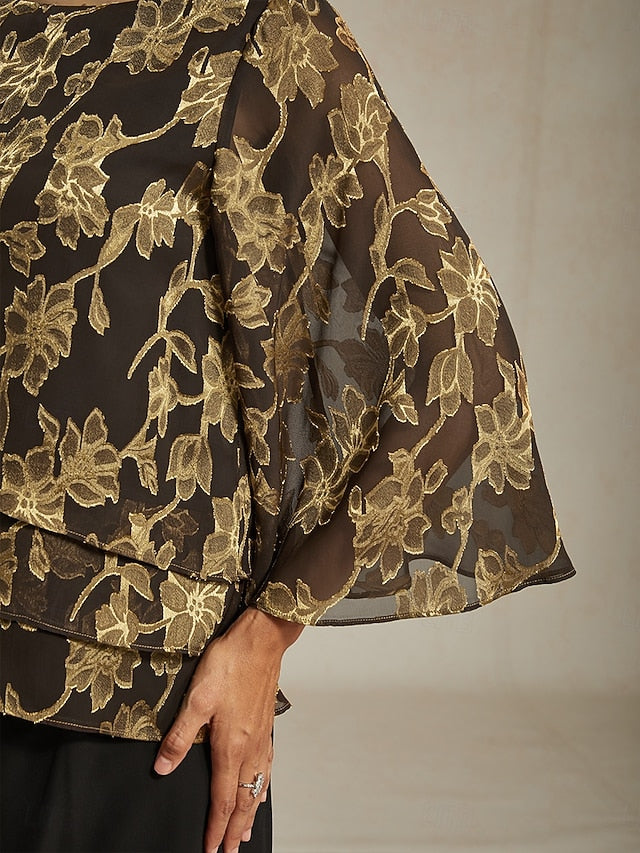 Women's Blouse Chiffon Tops Lace Floral Elegant Stylish