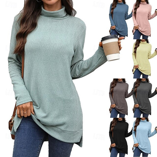 Women's Blouse Solid Color Stylish Casual Long Sleeve