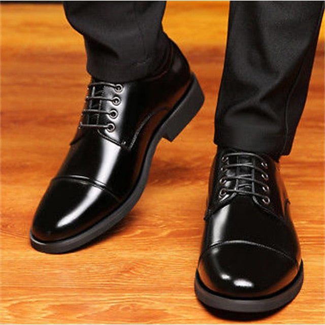 Shoes Oxford Patent Men's with Black Leather Lace-Up
