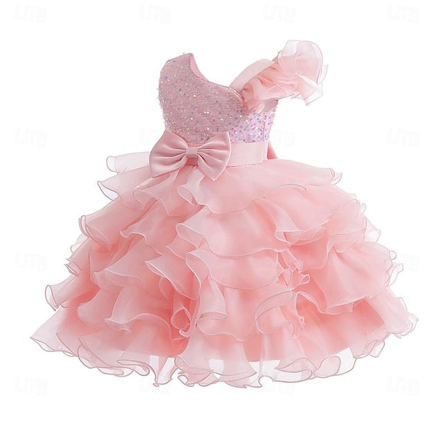 Party Kids Flower Ball Pageant Ruffle Girls Wedding Gown Dress