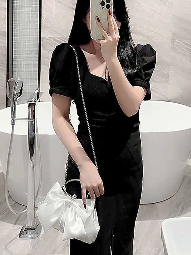 Evening Elegant Bow Women's Pearl – Clutch Bag Satin