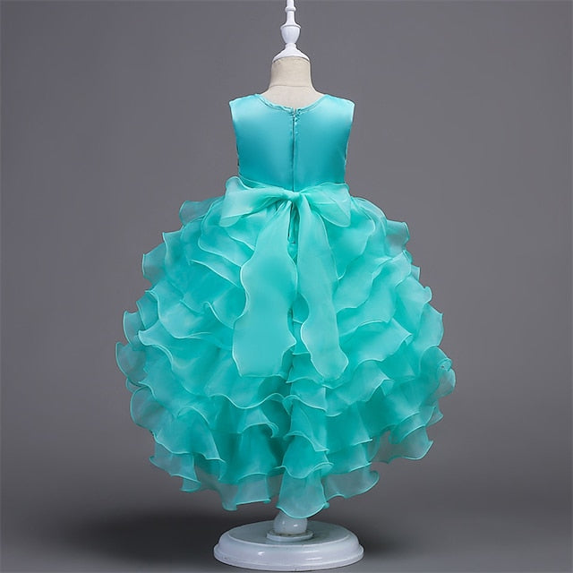 4-13 Party Floral Wedding Summer Kids Dress Ruffle Girls'