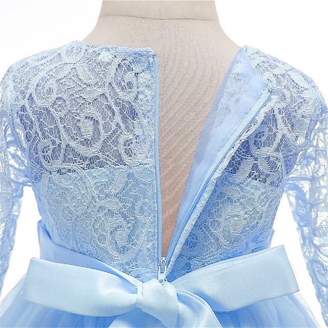 Half Flower Girls' Kids Girl Sleeve Dress Wedding