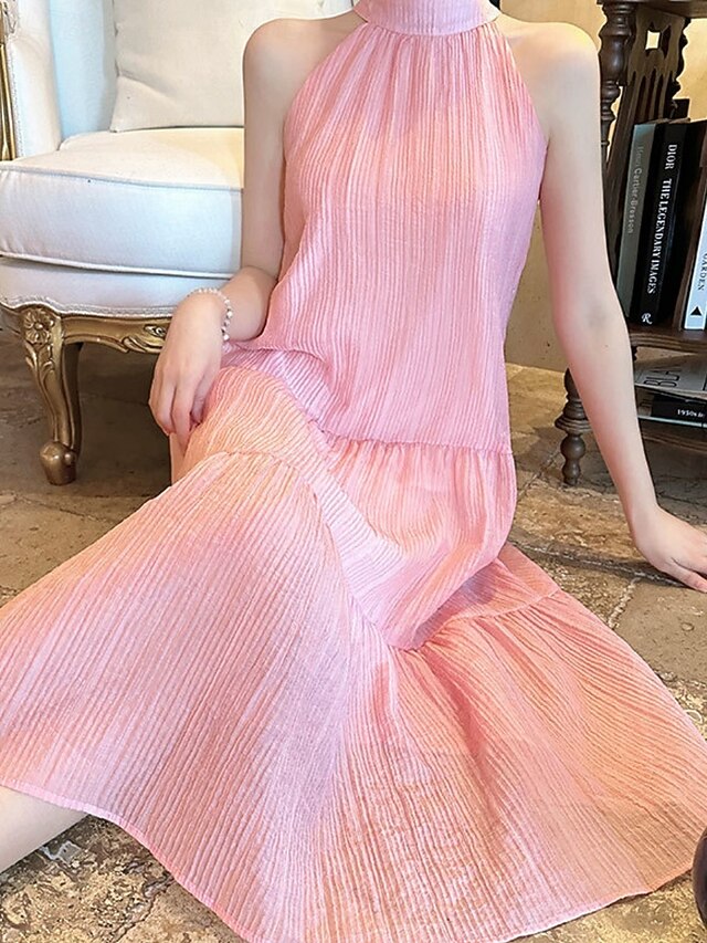 Women's Maxi Dress A Line Dress Summer Dress Halter Dress