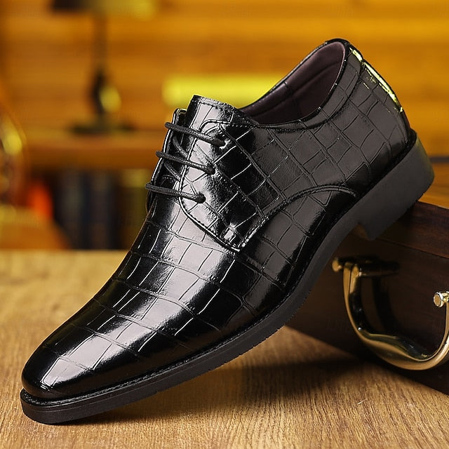 Leather Green Oxford Print Men's – Crocodile Shoes Faux