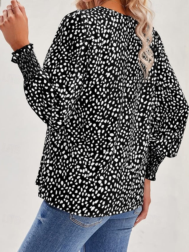 Women's T Shirt Print Floral Casual Long Sleeve V Neck