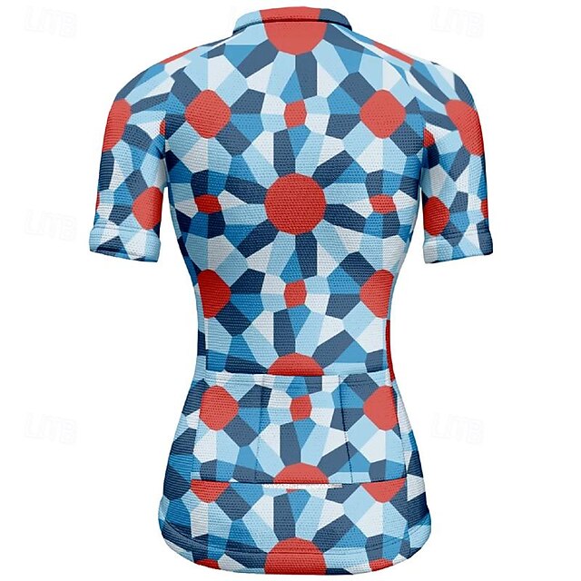 Women's Cycling Jersey Geometic Short Sleeve Bike Tee