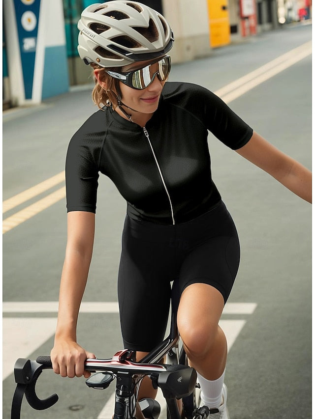 Women's Cycling Jersey Solid Color Graphic Short Sleeve