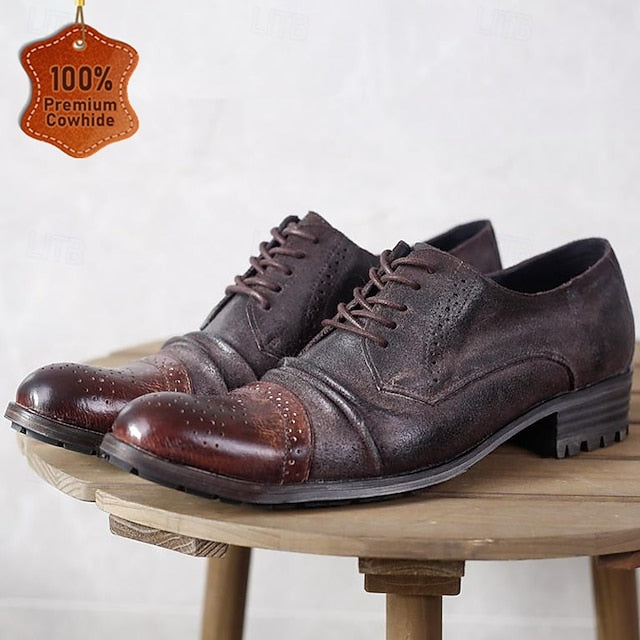 Genuine Oxford Leather Vintage – Men's Brogue Shoes