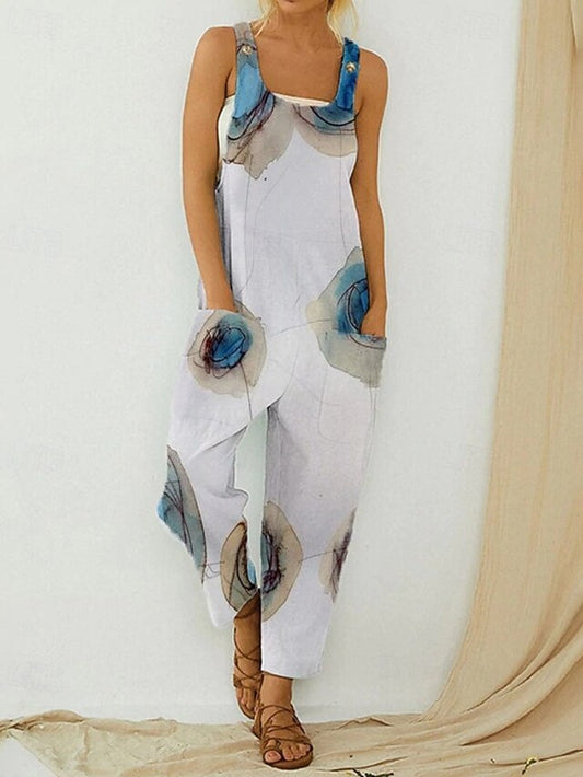 Women's Normal Jumpsuit Streetwear Floral Sleeveless U Neck