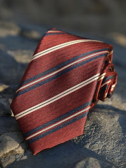 Striped Paisley Necktie and Silk Classic Men's Tie