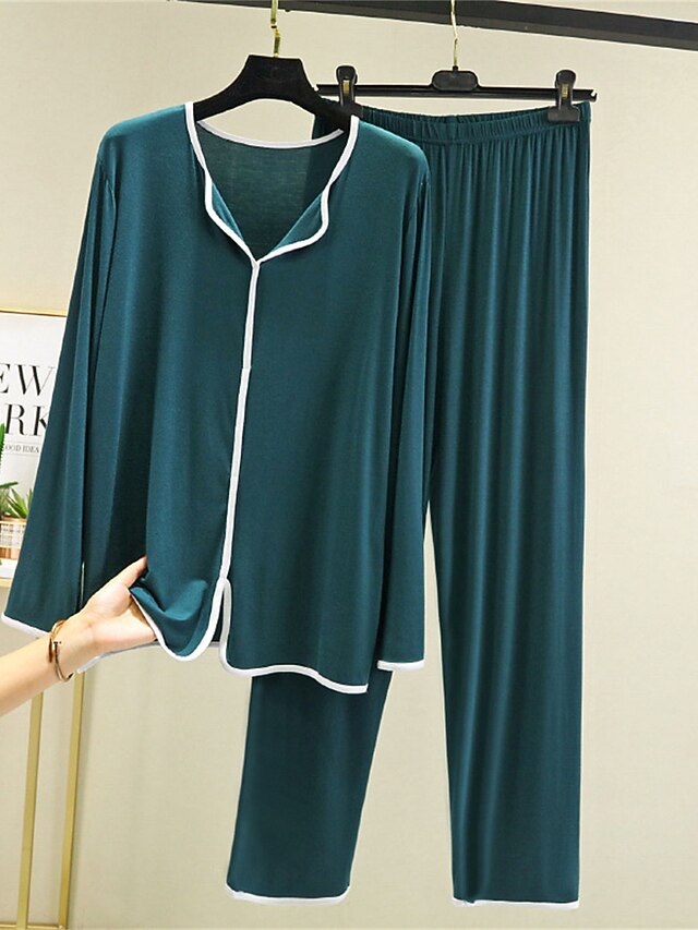Women's Pajamas Pajama Top and Pant Sets 2 Pieces Pure