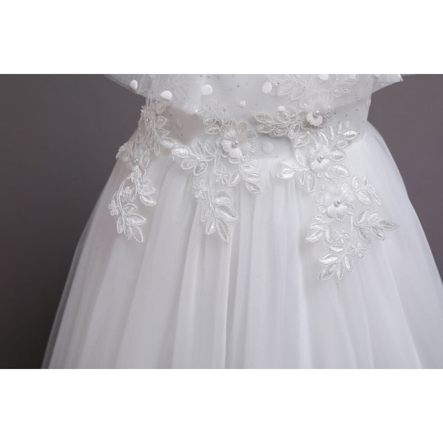Kids Party Color Girls' Solid Dress Girl Flower