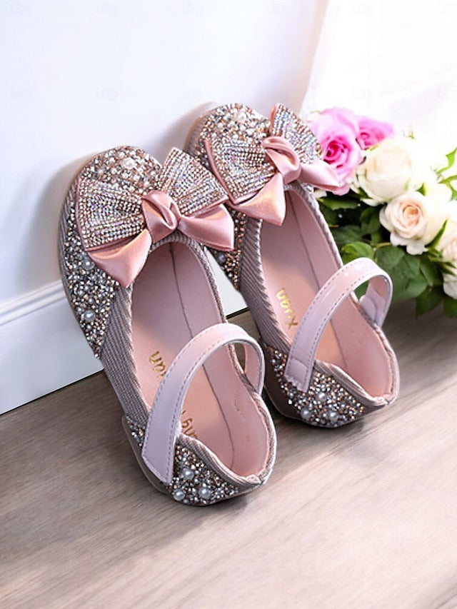 – Sparkly Rhinestone Mary Girls' Shoes Glitter Jane Bow