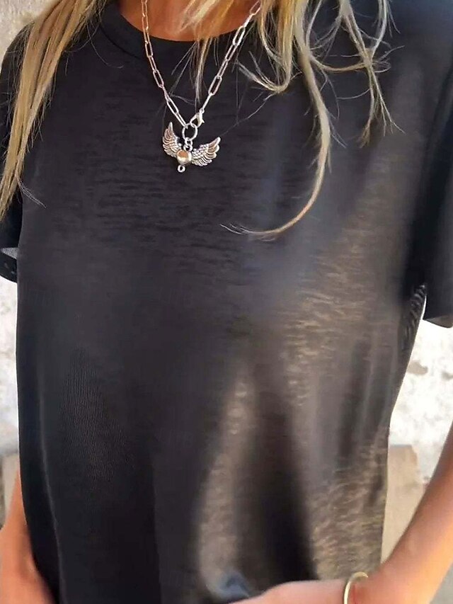 Women's T Shirt Sequins Plain Fashion Modern Casual Short