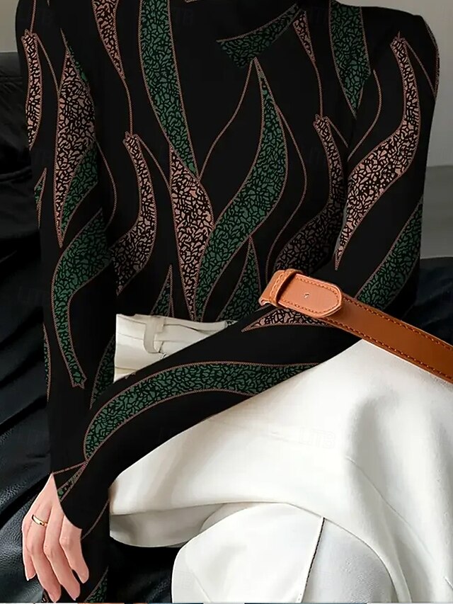 Women's T Shirt Print Graphic Abstract Geometry Elegant