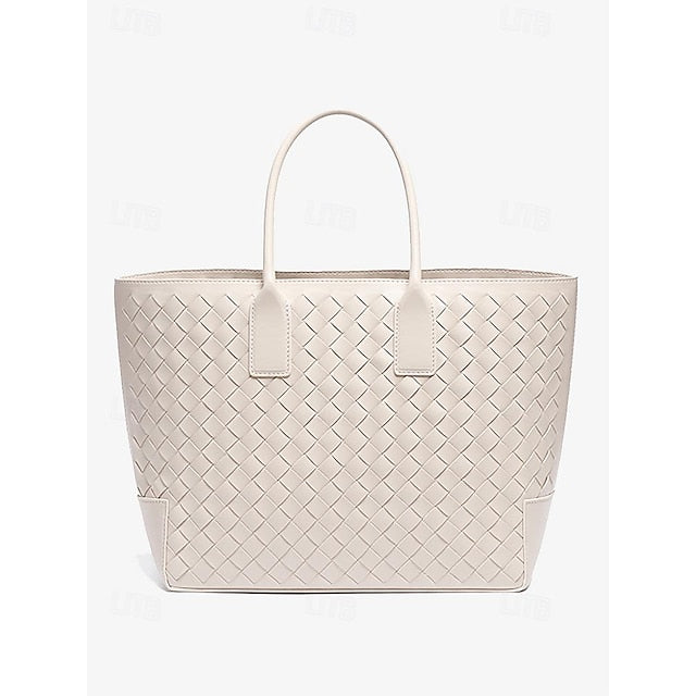 Tote Brown Woven and Women's Leather Bag Stylish –