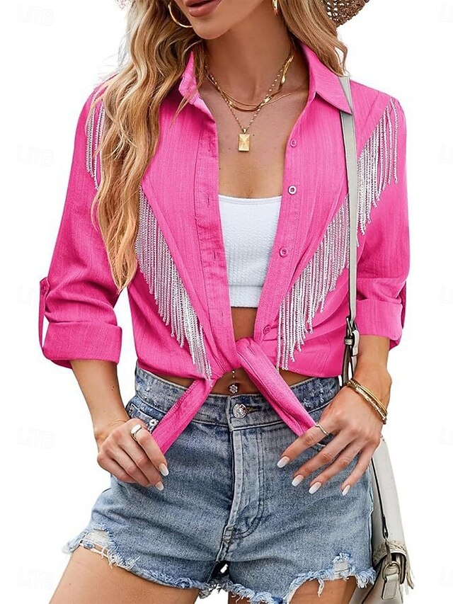 Women's Shirt Tunic Button Down Shirt Casual Shirt Buttons