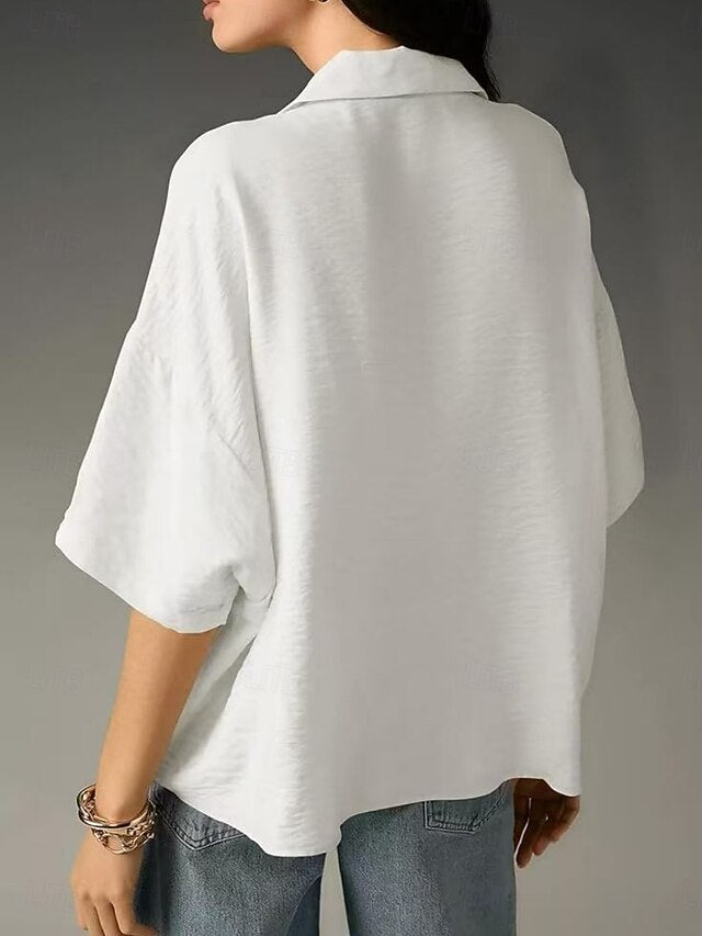 Women's Shirt Blouse Plain Stylish Classic Modern Short