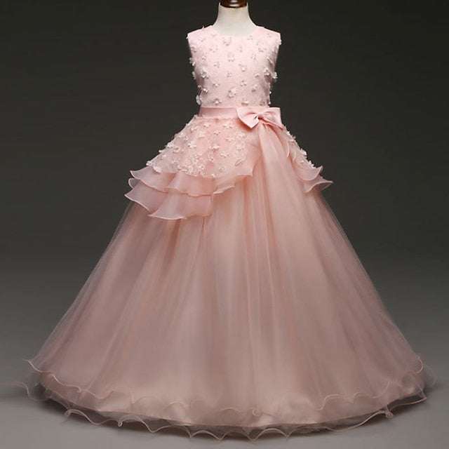 Dress Girl Girls' Flower Solid Colored Kids