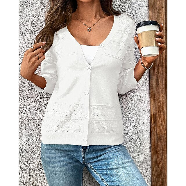 Women's Knit Cardigan Long Sleeve Top Athleisure Fall /