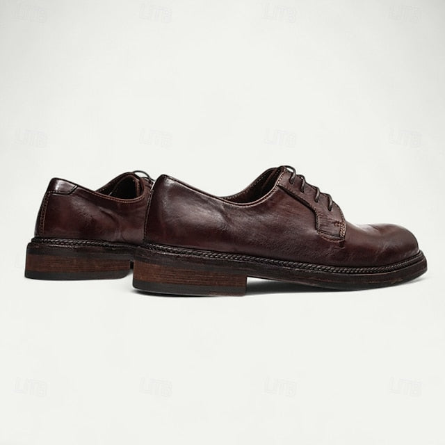 Clean Goodyear Derby with Shoes Leather and Welt Men's Tan