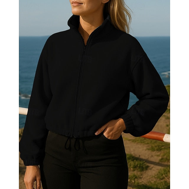 Women's Pullover Sweatshirt Casual Crop Tops Drawstring