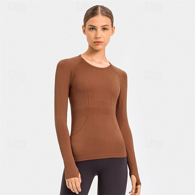 Women's Sports shirts pilates top Sports Top Crew Neckline