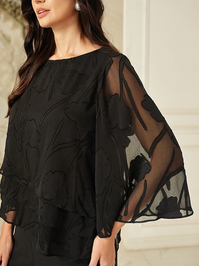 Women's Lace Shirt Blouse Dressy Tops Chiffon Tops