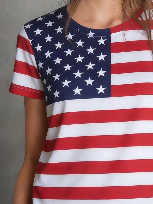 American Independence Day Women's T Shirt Tee Top Print