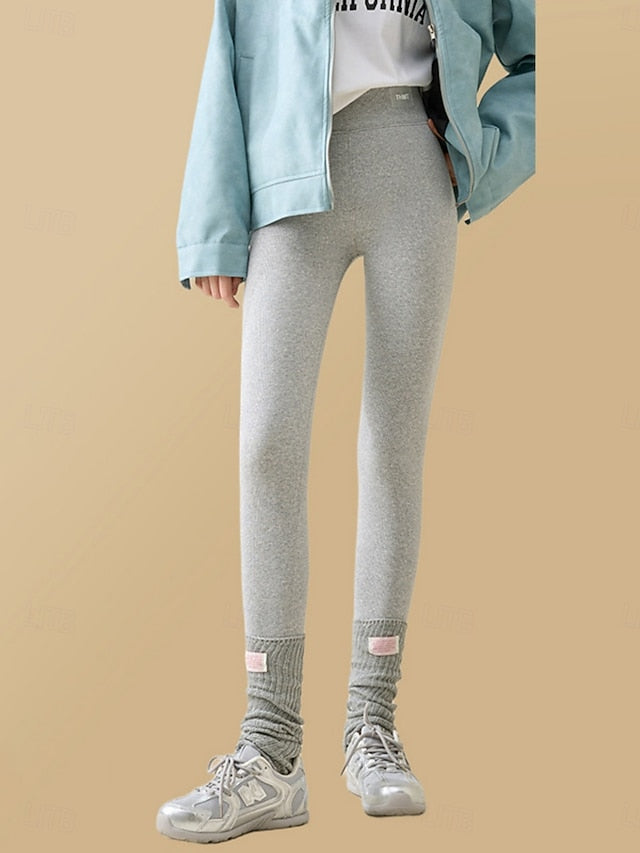 Women's Fleece Lined Leggings Fleece Pants Leggings Fashion